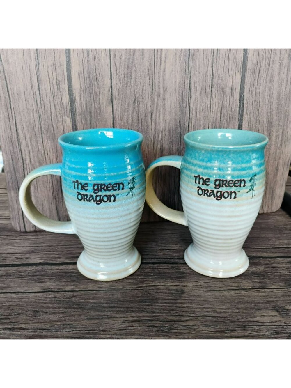 The Green Dragon Mug Cups Set of 2 Hobbiton Movie Set Lord of the Rings Tolkien